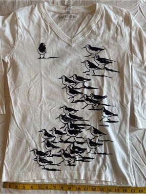 Mossimo Supply Co. White V-Neck Tee with Small Black Accent